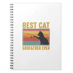 Bästa kattgudfar någonsin Vintage kattvektordesign Anteckningsbok
