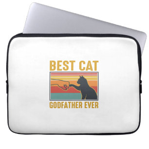Bästa kattgudfar någonsin Vintage kattvektordesign Laptop Fodral