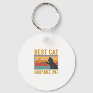 Bästa kattgudfar någonsin Vintage kattvektordesign Nyckelring