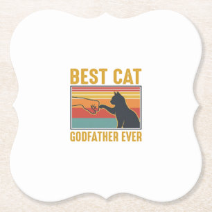 Bästa kattgudfar någonsin Vintage kattvektordesign Underlägg Papper