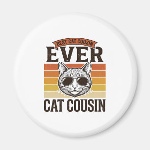 Bästa kattkusin någonsin Vintage katt skjorta desi Magnet