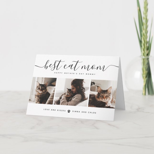 Bästa kattmamma: Anpassad kattfoto till mors dag Kort (Framsida)