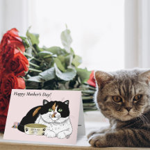 Bästa kattmamma bortskämd calico-mamma röda hjärta
