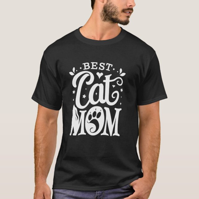 Bästa kattmamma kattmamma mor katt t shirt (Framsida)