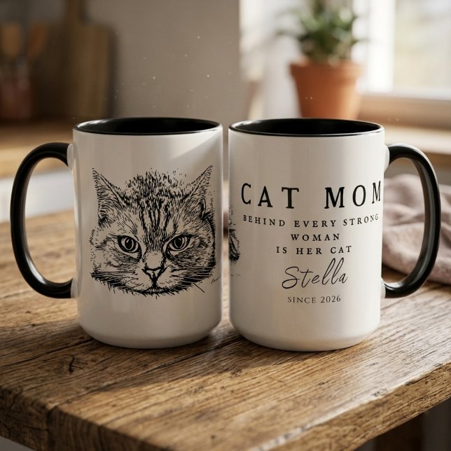Bästa kattmamma Moderna Kvinnors Citat Personlig Mugg (Skapare uppladdad)