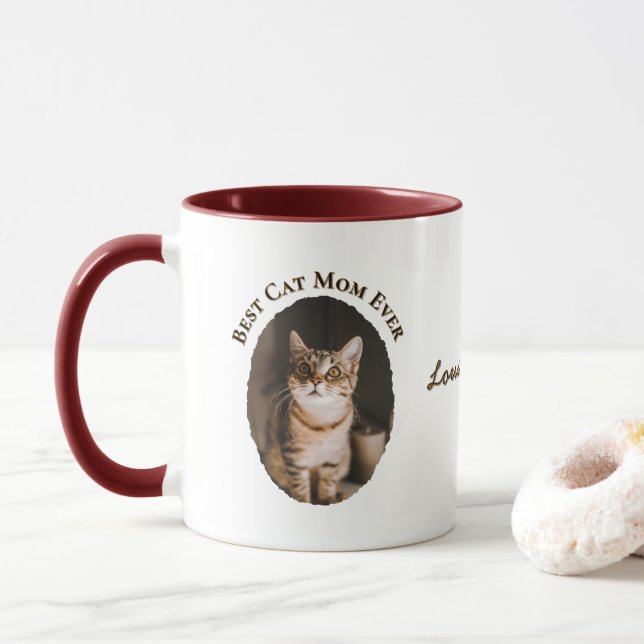 Bästa kattmamma någonsin Anpassa rolig söt 2 husdj Mugg (Med munk)