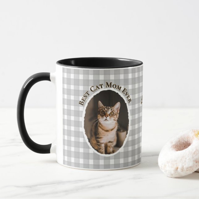 Bästa kattmamma någonsin Anpassa rolig söt 2 husdj Mugg (Med munk)