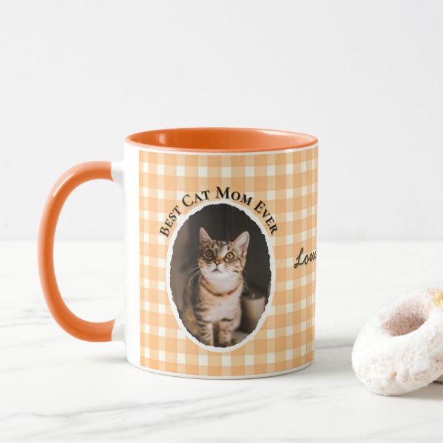 Bästa kattmamma någonsin Anpassa rolig söt 2 husdj Mugg (Med munk)