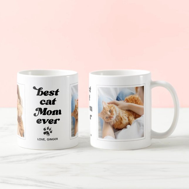 Bästa kattmamma någonsin anpassad bild och text kaffemugg (Skapare uppladdad)