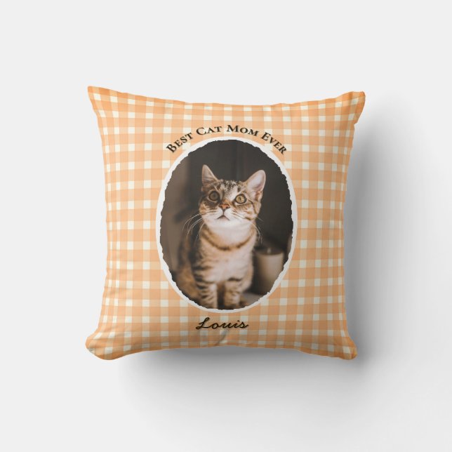 Bästa kattmamma någonsin Anpassade roliga söta 2 h Kudde (Framsida)