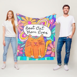Bästa kattmamma någonsin Kattälskarepresent till m Fleecefilt