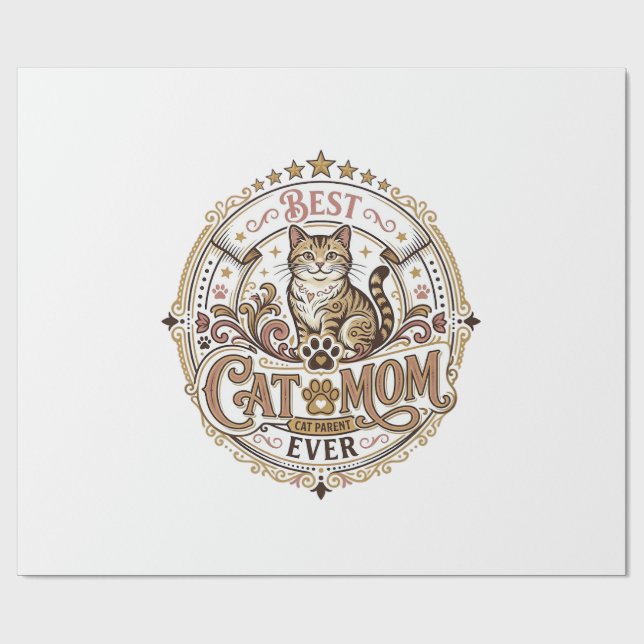 Bästa kattmamma någonsin Kattmamma Pappa Förälder  Presentpapper (Platt)