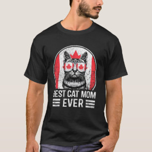 Bästa kattmamma någonsin Lönnlöv Canada Day Kanade T Shirt
