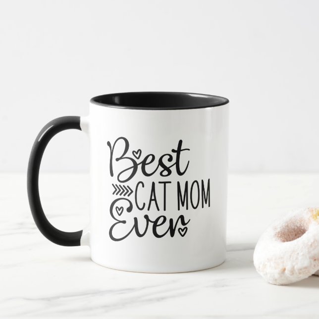 Bästa kattmamma någonsin mugg (Med munk)