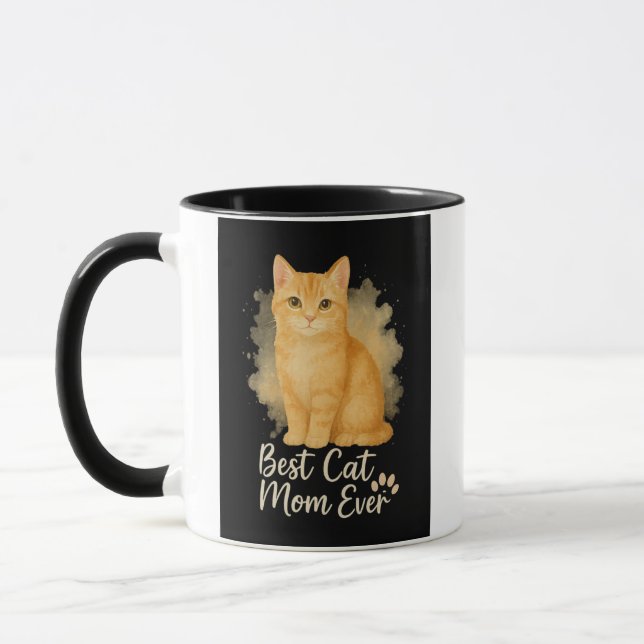 Bästa kattmamma någonsin mugg Roligt kattälskarepr (Vänster)