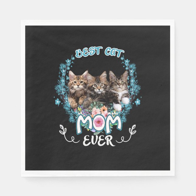 Bästa kattmamma någonsin     pappersservett (Framsidan)