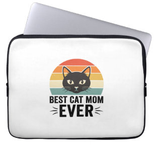 Bästa kattmamma någonsin Retro kattansikte vintage Laptop Fodral