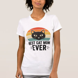 Bästa kattmamma någonsin Retro kattansikte Vintage T Shirt