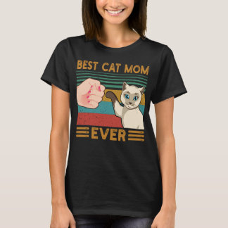 Bästa kattmamma någonsin Rolig vintage siamesisk k T Shirt