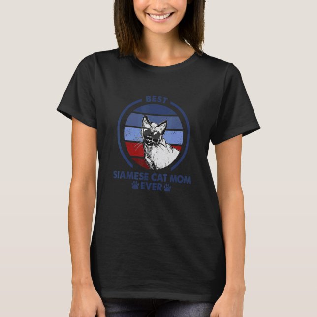 Bästa kattmamma någonsin   Siamese-katt T Shirt (Framsida)