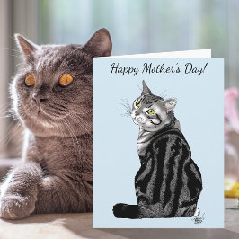 Bästa kattmamma någonsin Silver Tabby mors dag Kort