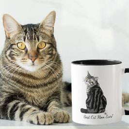 Bästa kattmamma någonsin Silver Tabby Mors dag Mugg