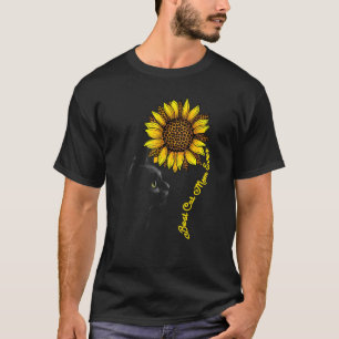Bästa kattmamma någonsin Solros Leopard Svart katt T Shirt