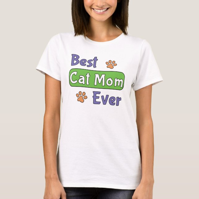 Bästa kattmamma någonsin t shirt (Framsida)