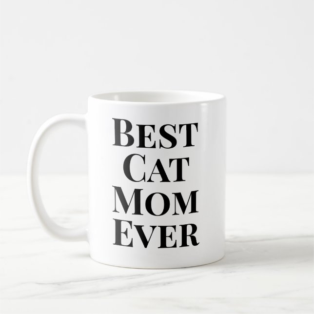 Bästa kattmamma någonsin Text‑endast katt Kaffemugg (Vänster)