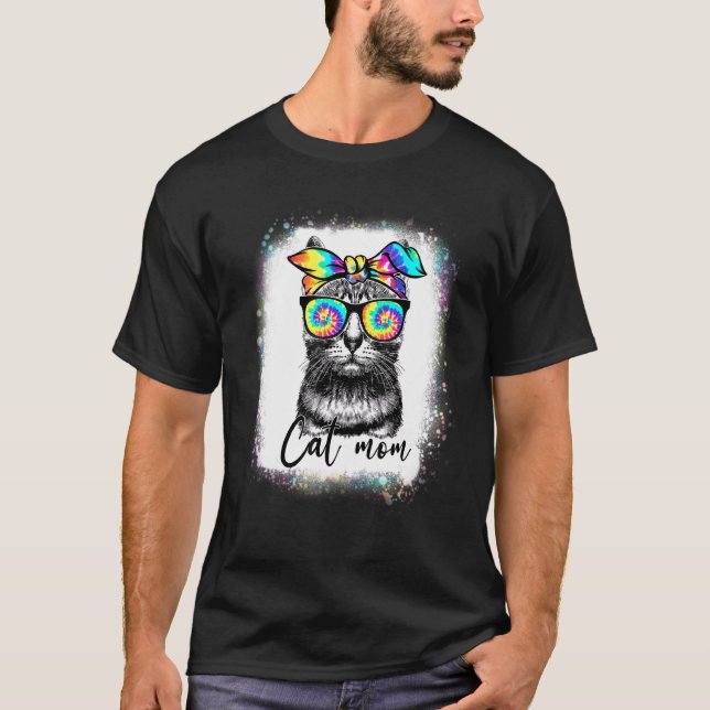 Bästa kattmamma någonsin Tie Dye Kattmamma Mors da T Shirt (Framsida)