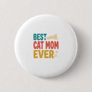 Bästa kattmamma någonsin Vintage design för kattäl Knapp