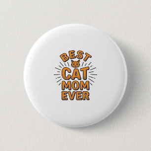Bästa kattmamma någonsin Vintage gravyrdesign_1 Knapp