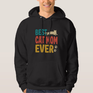 Bästa kattmamma någonsin Vintage kattälskare desig Hoodie