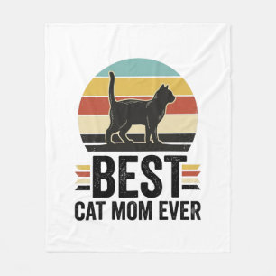 Bästa kattmamma någonsin Vintage svart katt retro Fleecefilt