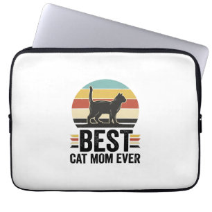 Bästa kattmamma någonsin Vintage svart katt retro Laptop Fodral