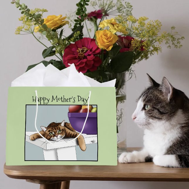 Bästa kattmamma Söt randig katt Mors dag Grön (Skapare uppladdad)