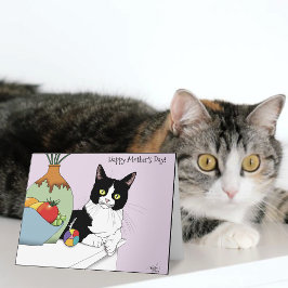 Bästa kattmamma Söt smokingkatt Mors dag Kort