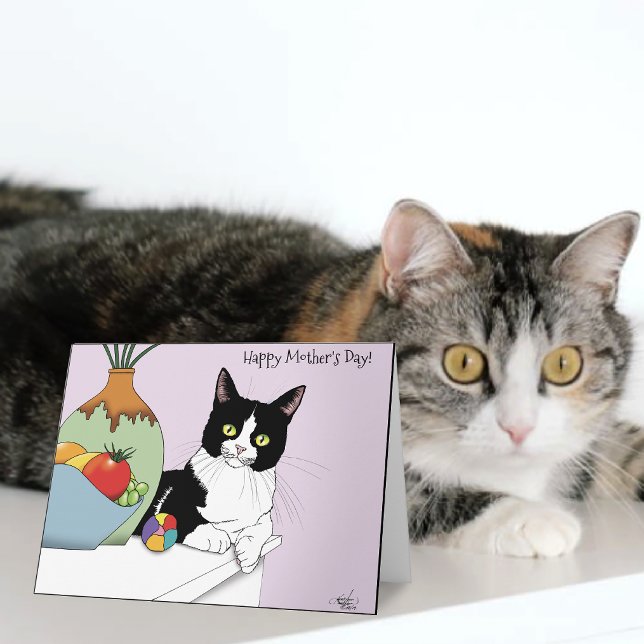 Bästa kattmamma Söt smokingkatt Mors dag Kort (Skapare uppladdad)