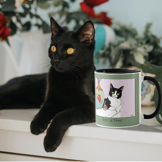 Bästa kattmamma Söt smokingkatt Mors dag Mugg (Skapare uppladdad)