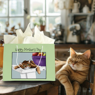 Bästa kattmamma söta randiga katt mors dag grön