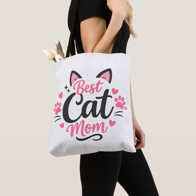 Bästa kattmamma tygkasse (Närbild)