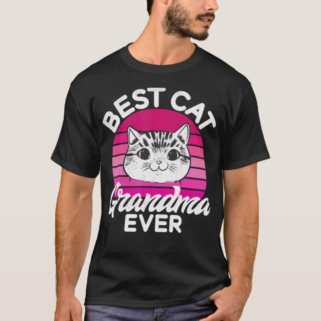 Bästa kattmormor någonsin Katt mormor T Shirt (Framsida)