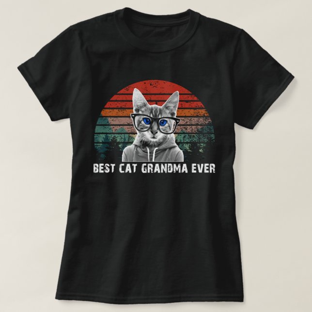 bästa kattmormor någonsin t shirt (Design framsida)