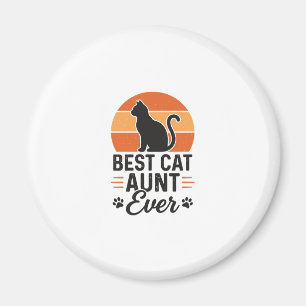 Bästa kattmoster någonsin Vintage solnedgång katt Magnet