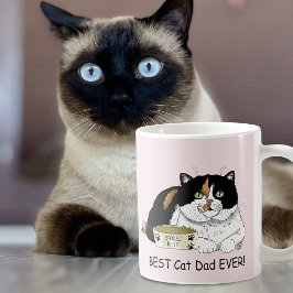 Bästa kattpappa bortskämd calico faderns dag rosa kaffemugg
