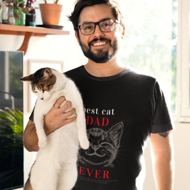 Bästa kattpappa-definition | Söt kattansikte T Shirt (Skapare uppladdad)