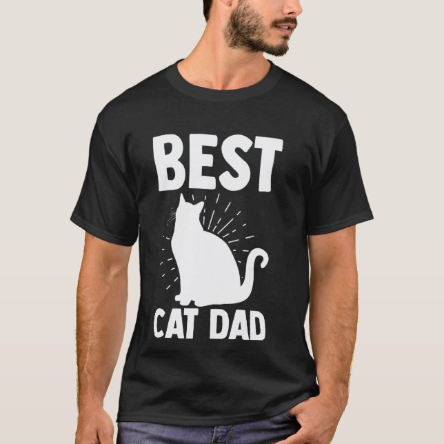bästa kattpappa djur t shirt (Framsida)