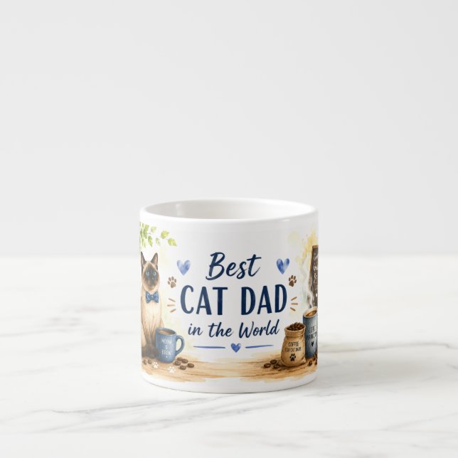 Bästa kattpappa för fars dag  espressomugg (Framsidan)