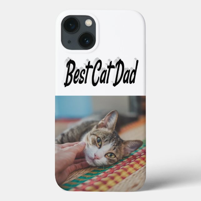Bästa kattpappa foto svart text  (Baksida)