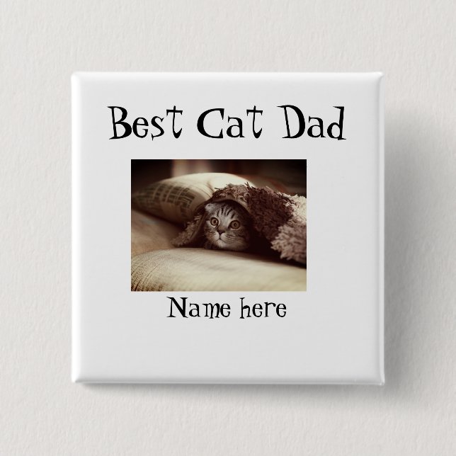 bästa kattpappa fotonamn fadersdag husdjurs pappa  knapp (Framsida)